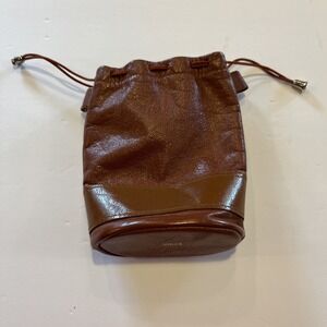 Rolfs Rust Brown Cowhide Suede Leather Jewelry Case Travel Pouch Vintage
